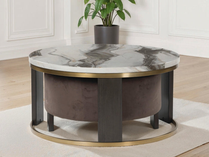Diamond Furniture - Ashley Furniture - Jazmore Nesting Coffee Table (Set of 2) - Nesting Cocktail Tables (Set of 2) / Brown/Brass Finish - T671-22
