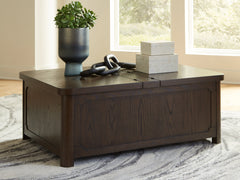 Diamond Furniture - Ashley Furniture - Breckington Coffee Table With Storage - Cocktail Table with Storage / Dark Brown - T678-20