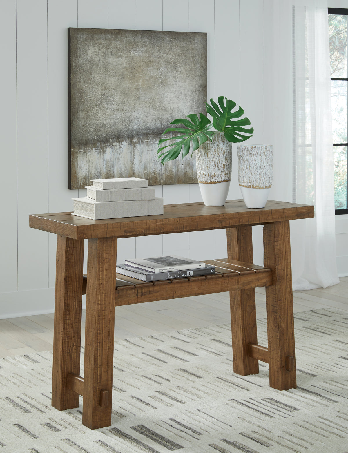 Diamond Furniture - Ashley Furniture - Mackifeld Sofa Table - Sofa Table / Warm Brown - T724-4