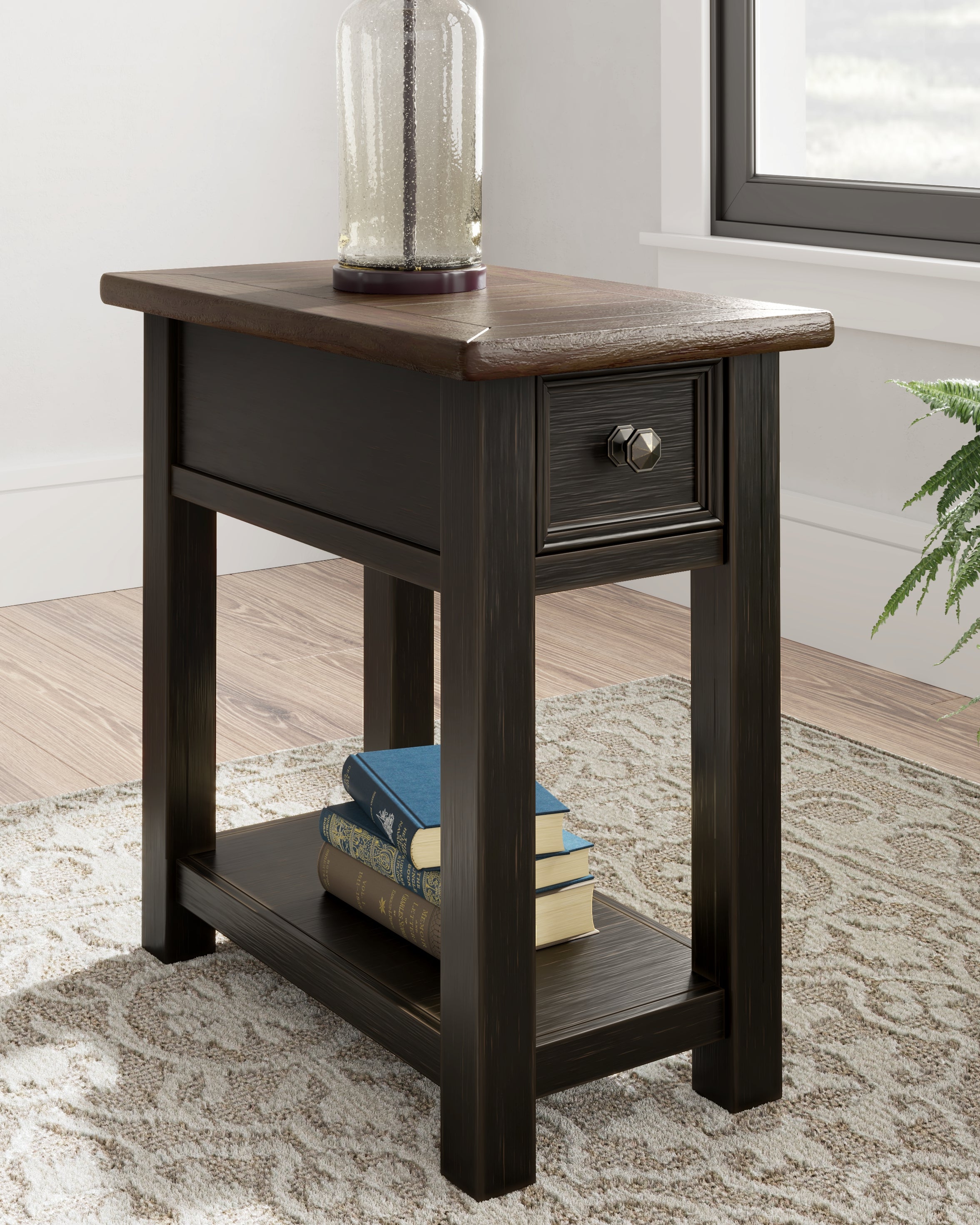Diamond Furniture - Ashley Furniture - Tyler Creek Chairside End Table - Chair Side End Table / Grayish Brown/Black - T736-107