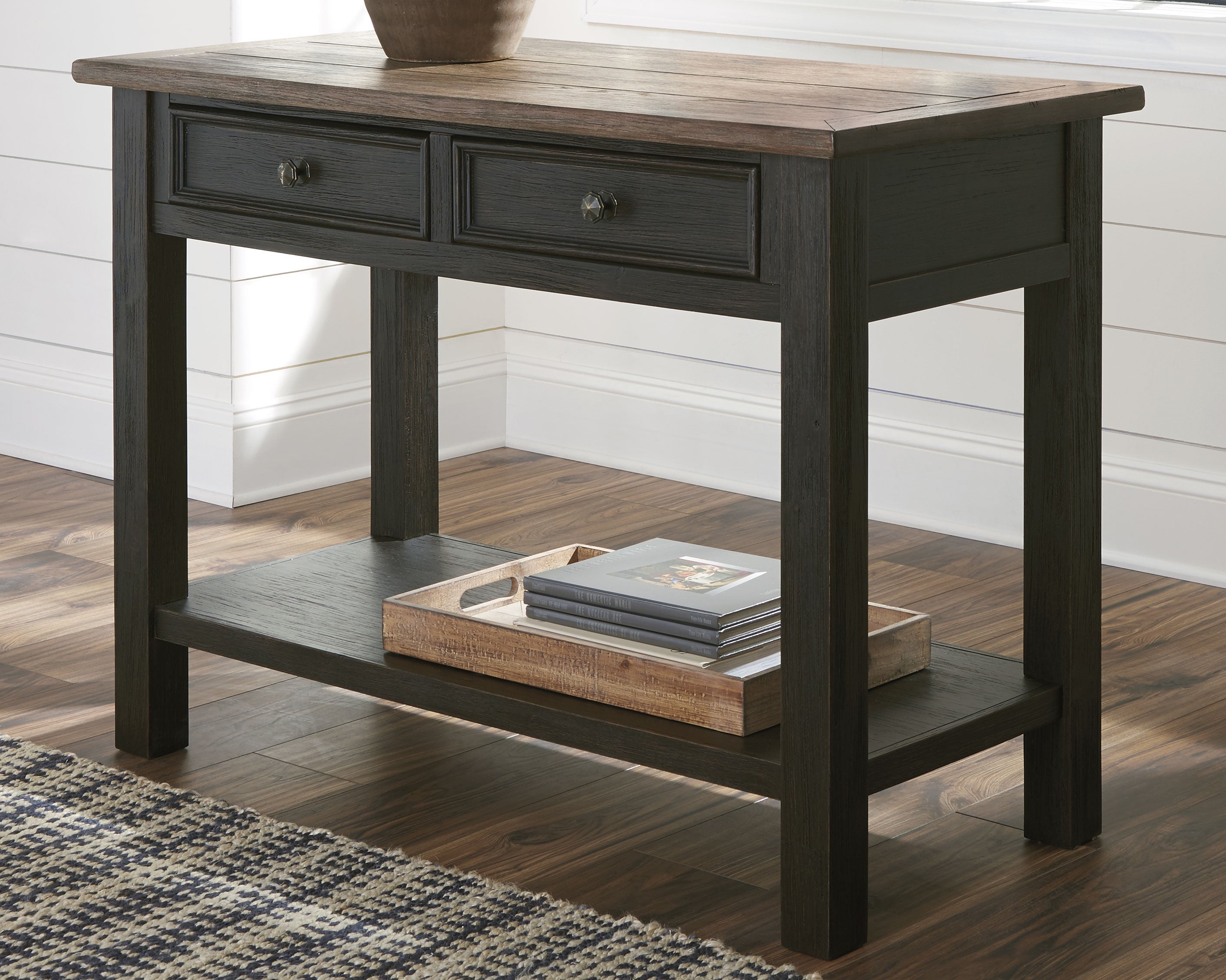 Diamond Furniture - Ashley Furniture - Tyler Creek Sofa/Console Table - Sofa Table / Grayish Brown/Black - T736-4