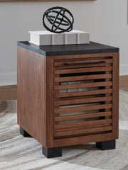 Diamond Furniture - Ashley Furniture - Kallari Chairside End Table - Chair Side End Table / Warm Brown/Black - T737-7