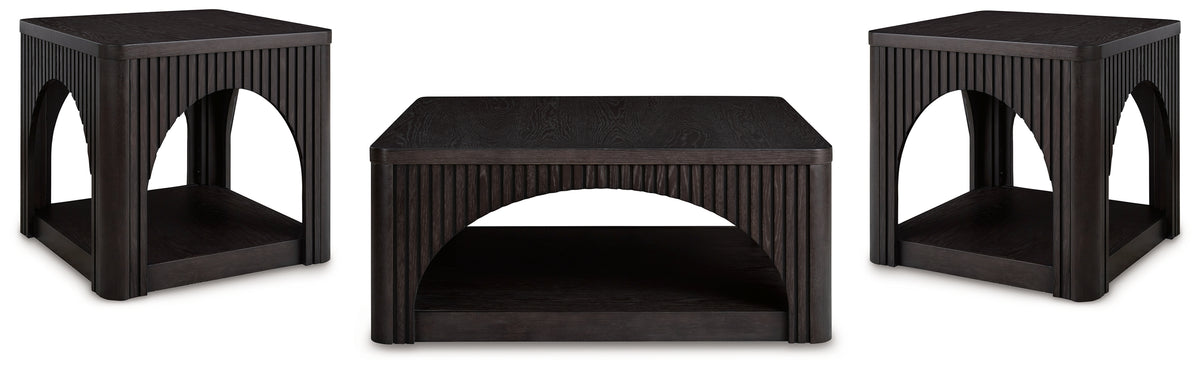 Diamond Furniture - Ashley Furniture - Yellink Coffee Table and 2 End Tables - Coffee Table and 2 End Tables / Black - T760T1