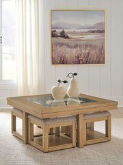 Diamond Furniture - Ashley Furniture - Wittenmyer Coffee Table with 4 Stools (Set of 5) - Cocktail TBL w/4 Stools (5/CN) - T794-20