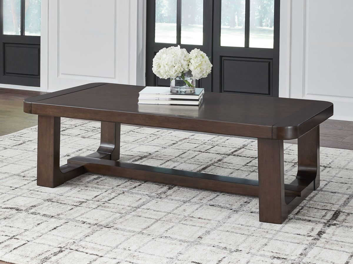 Diamond Furniture - Ashley Furniture - Breckington Coffee Table - Rectangular Cocktail Table / Dark Brown - T856-1