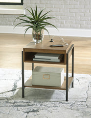 Diamond Furniture - Ashley Furniture - Fridley End Table - Rectangular End Table / Brown/Black - T964-3