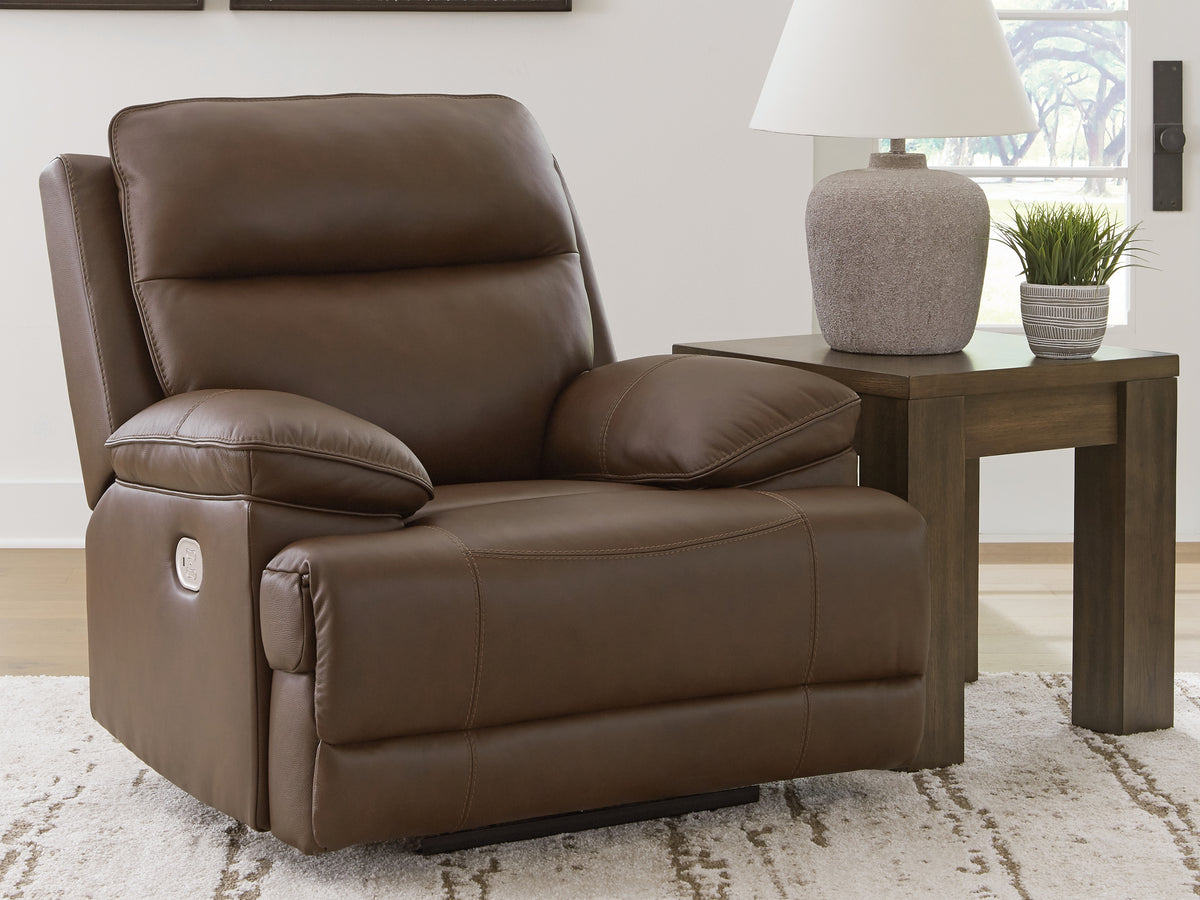 Diamond Furniture - Ashley Furniture - VonRyan Living Room - PWR REC Sofa with ADJ Headrest / Tobacco - U1040015