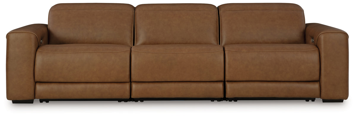 Diamond Furniture - Ashley Furniture - Magic Man 3-Piece Power Reclining Sectional Sofa - 3-Piece Power Reclining Sectional Sofa / Caramel - PCU10700S9