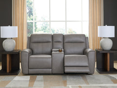 Diamond Furniture - Ashley Furniture - 5Z-Comfort Living Room - PWR REC Sofa with ADJ Headrest / Onyx - PCU1090215