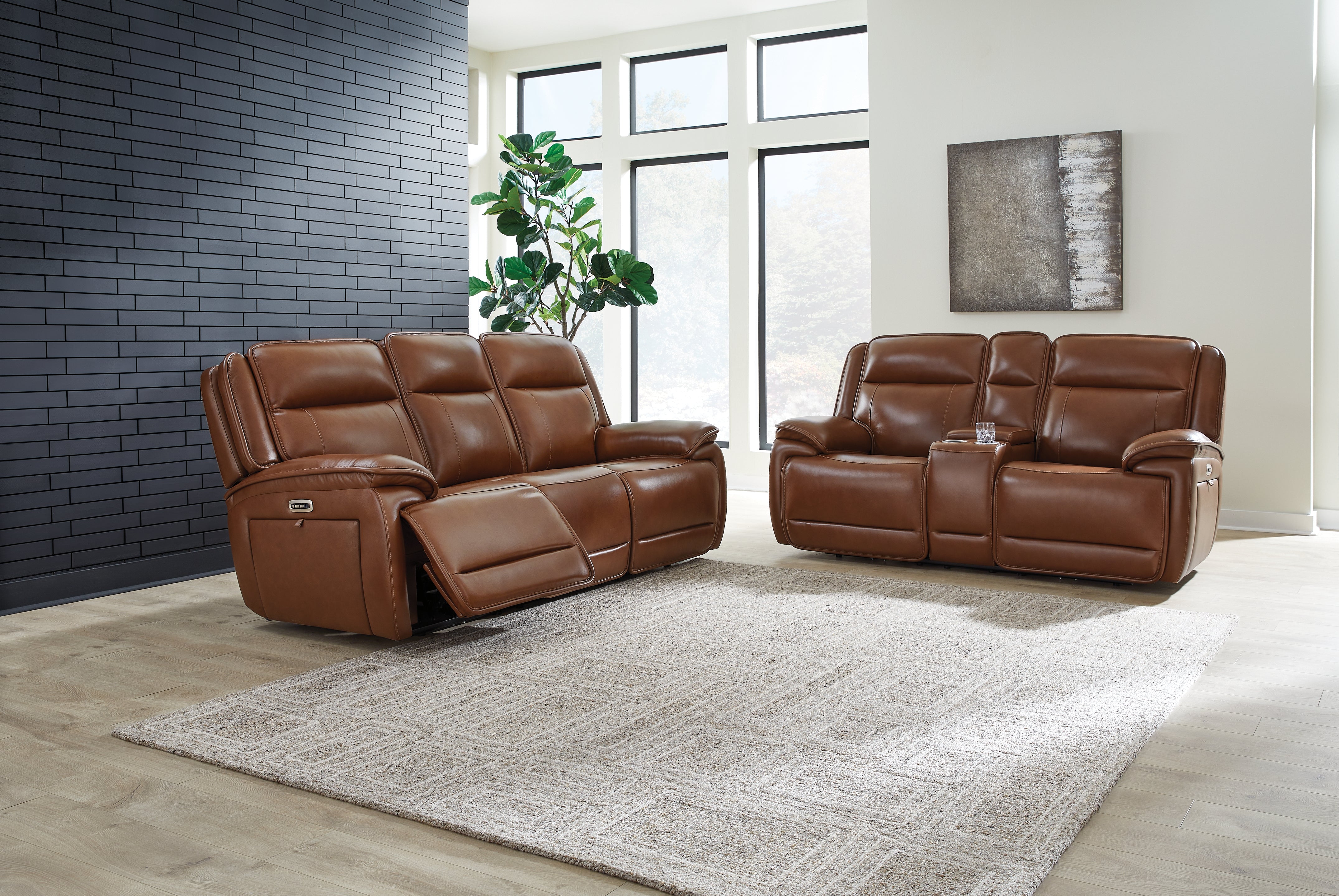 Diamond Furniture - Ashley Furniture - Healy Pier Power Reclining Sofa and Loveseat - Power Reclining Sofa and Loveseat - U11204U1
