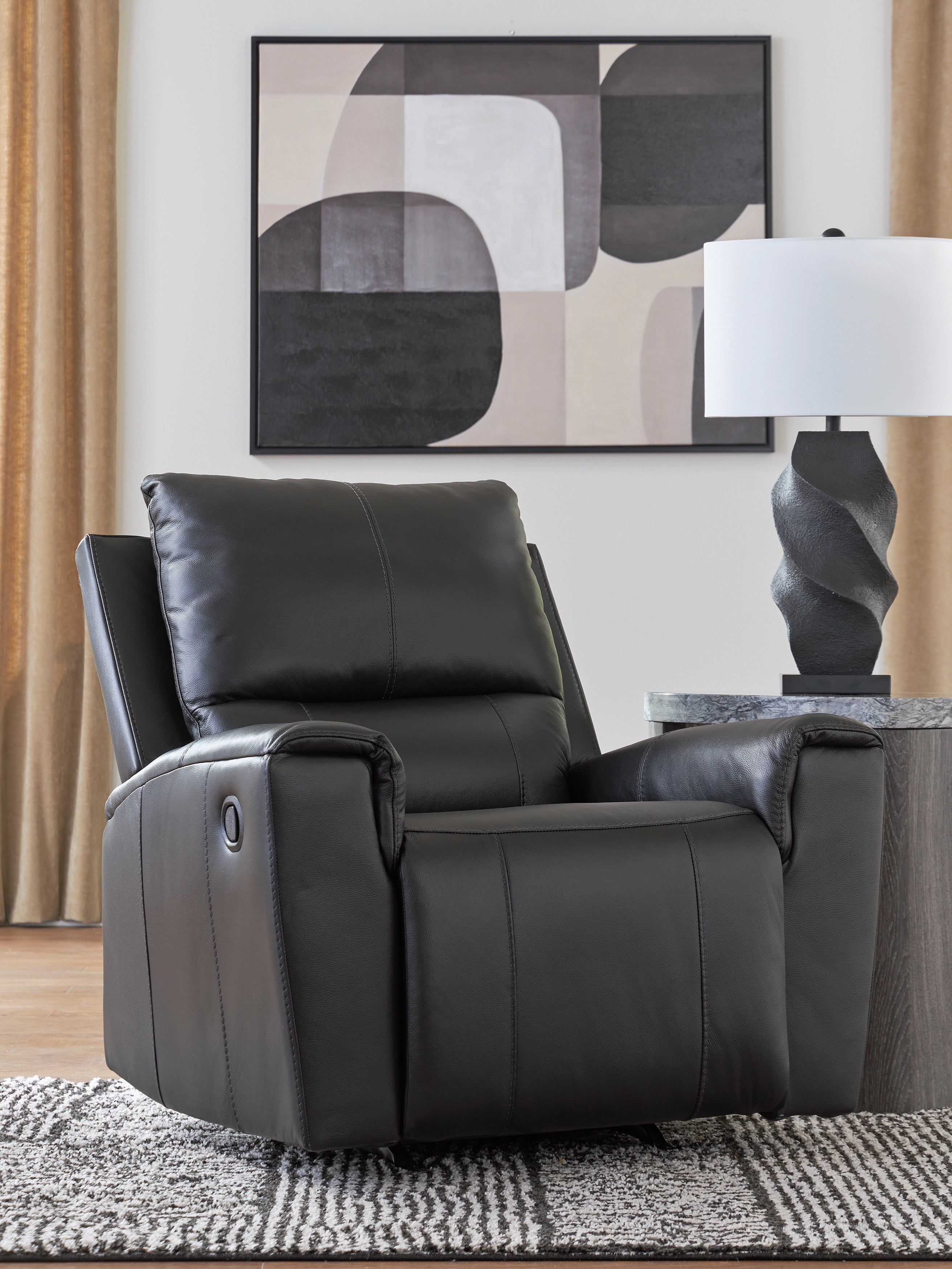 Diamond Furniture - Ashley Furniture - Glossmore Living Room - Rocker Recliner / Black - PCU1170025