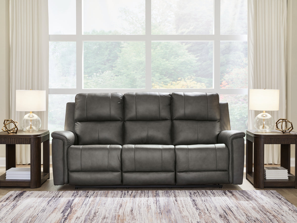 Diamond Furniture - Ashley Furniture - Bleckley Power Reclining Sofa - PWR REC Sofa with ADJ Headrest - PCU1200015