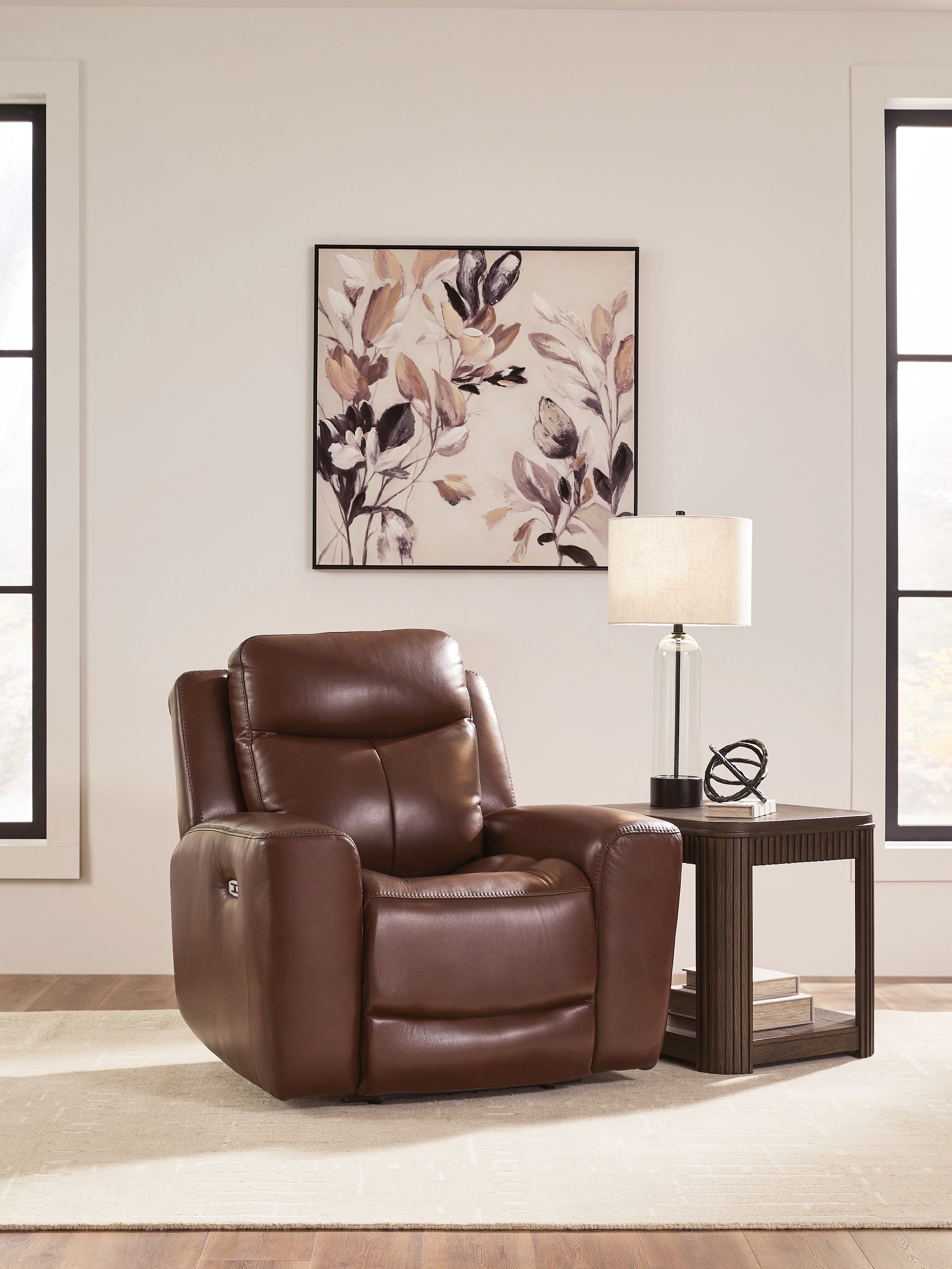 Diamond Furniture - Ashley Furniture - Next Move Living Room - PWR Recliner/ADJ Headrest / Mahogany - PCU1210213