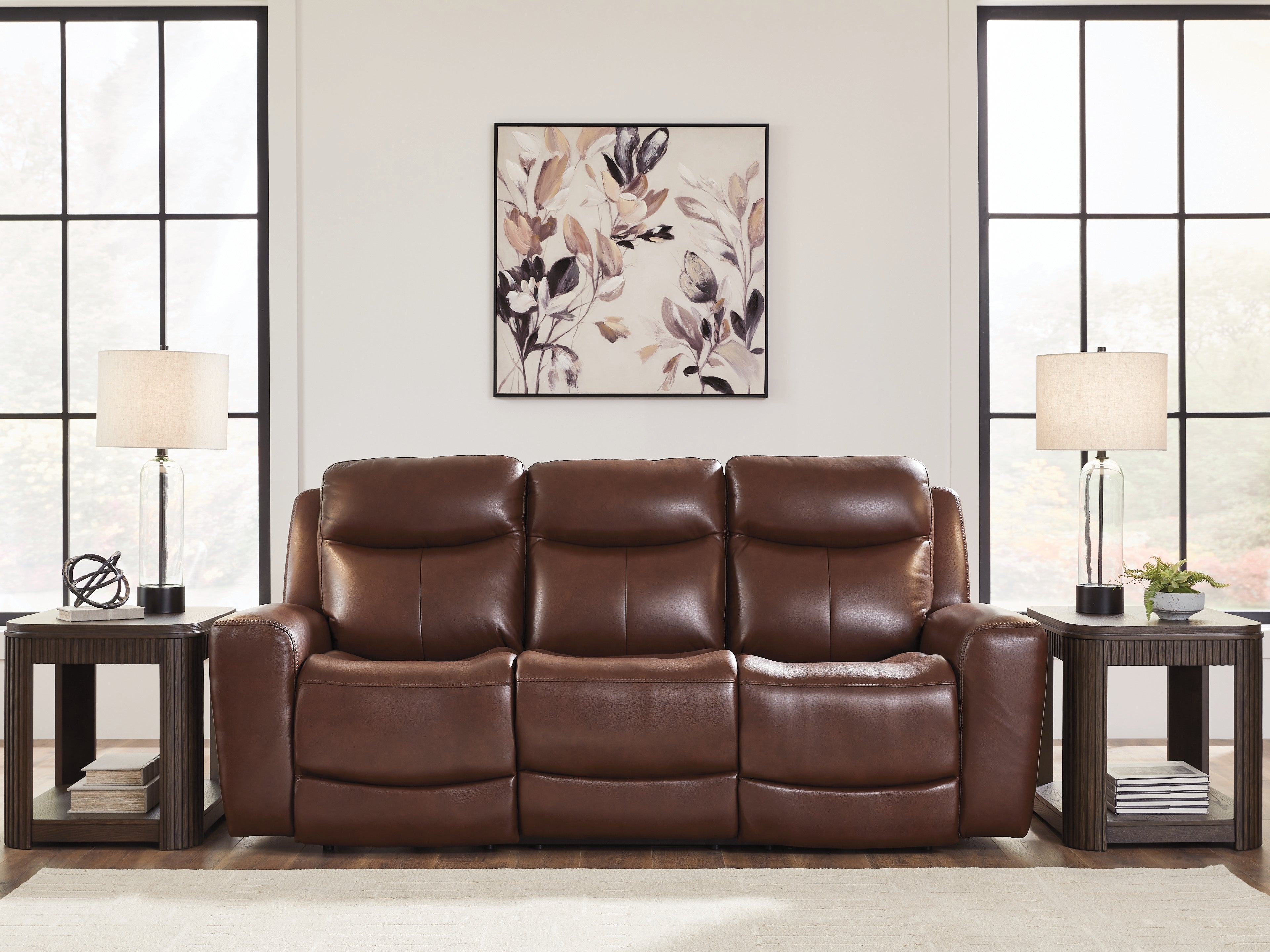 Diamond Furniture - Ashley Furniture - Next Move Living Room - PWR REC Sofa with ADJ Headrest / Mahogany - PCU1210215