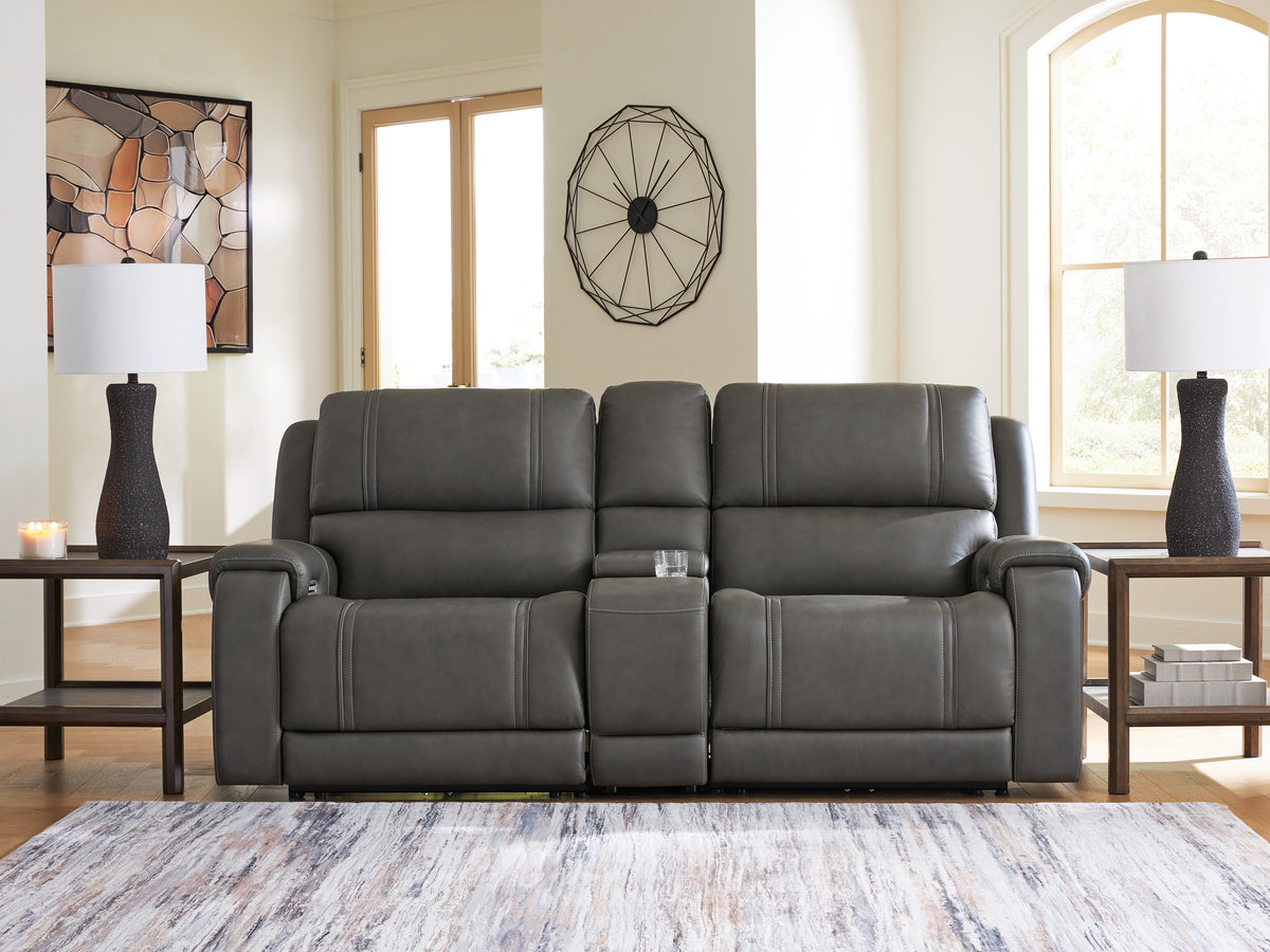 Diamond Furniture - Ashley Furniture - 5Z - Pittson 3-Piece Power Reclining Sectional Loveseat with Console - 3-Piece Power Reclining Sectional Loveseat with Console - PCU12600S2