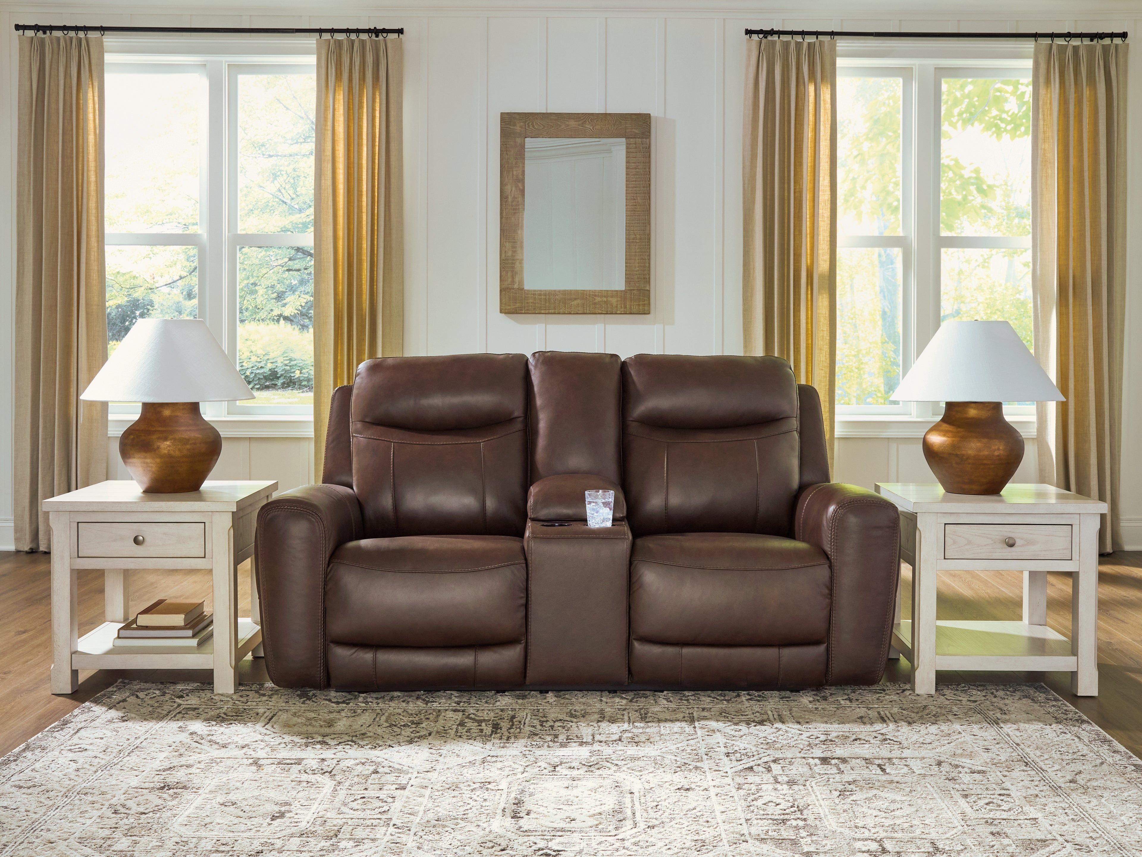 Diamond Furniture - Ashley Furniture - Gravier Power Reclining Loveseat with Console - PWR REC Loveseat/CON/ADJ HDRST - U1330118