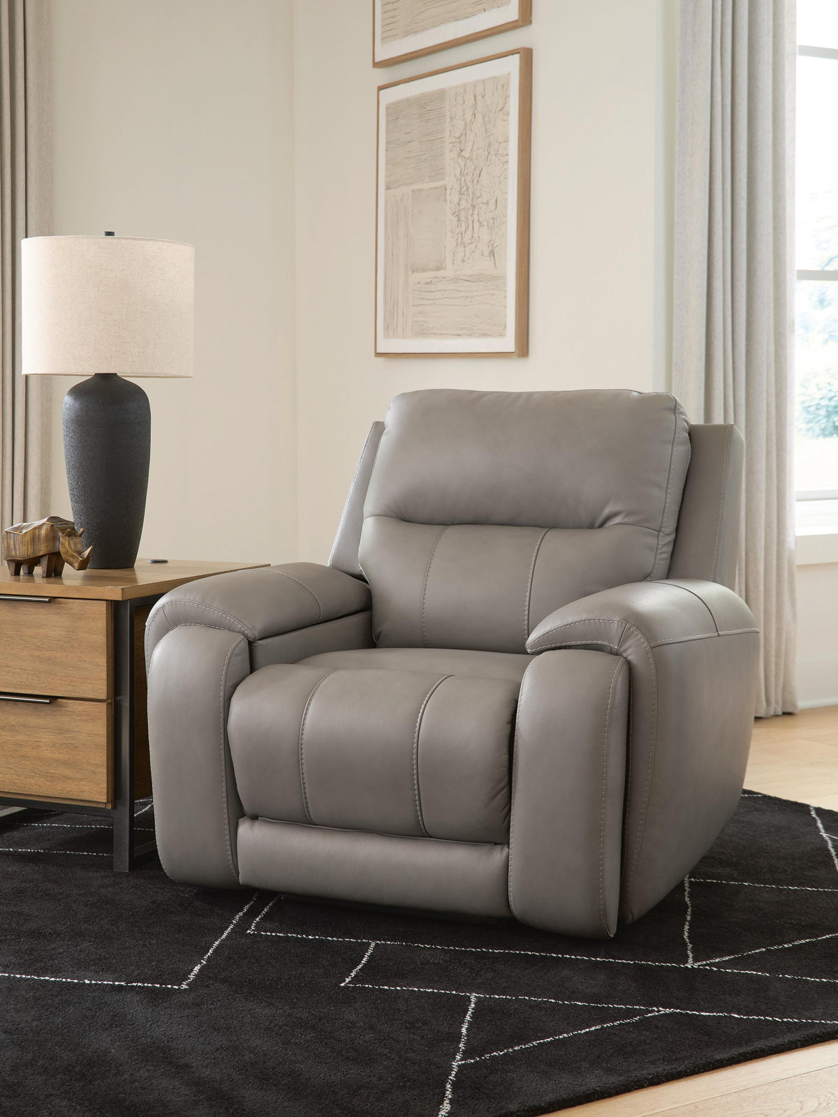 Diamond Furniture - Ashley Furniture - Real Moments Power Recliner with Audio Seating - Power Recliner w/Audio Seating - PCU1370013A