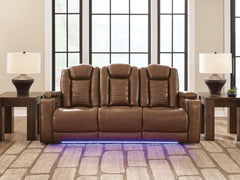 Diamond Furniture - Ashley Furniture - Gruaro Power Reclining Sofa - PWR REC Sofa with ADJ Headrest - PCU1420015