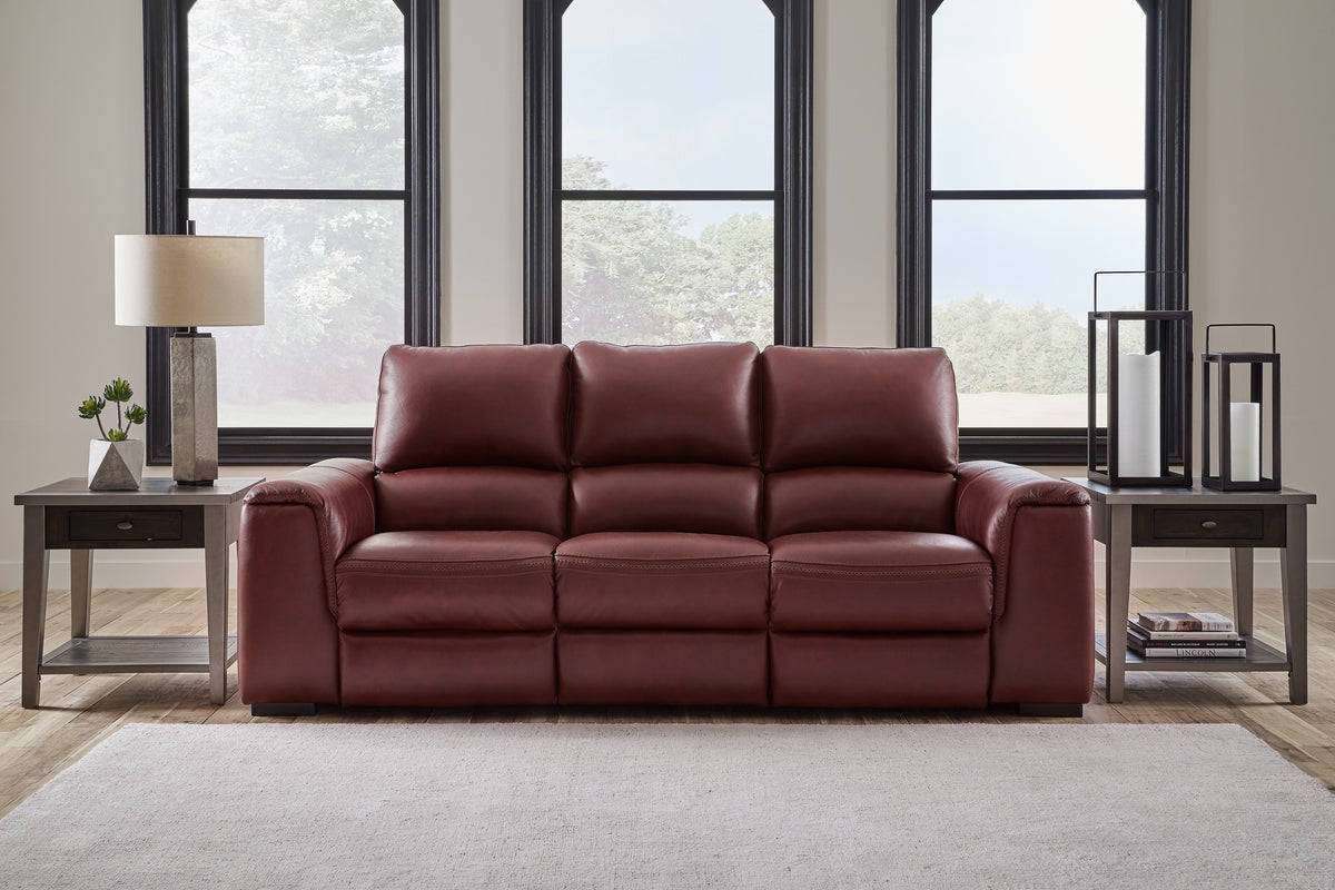 Diamond Furniture - Ashley Furniture - Alessandro Power Reclining Sofa - PWR REC Sofa with ADJ Headrest / Garnet - U2550115