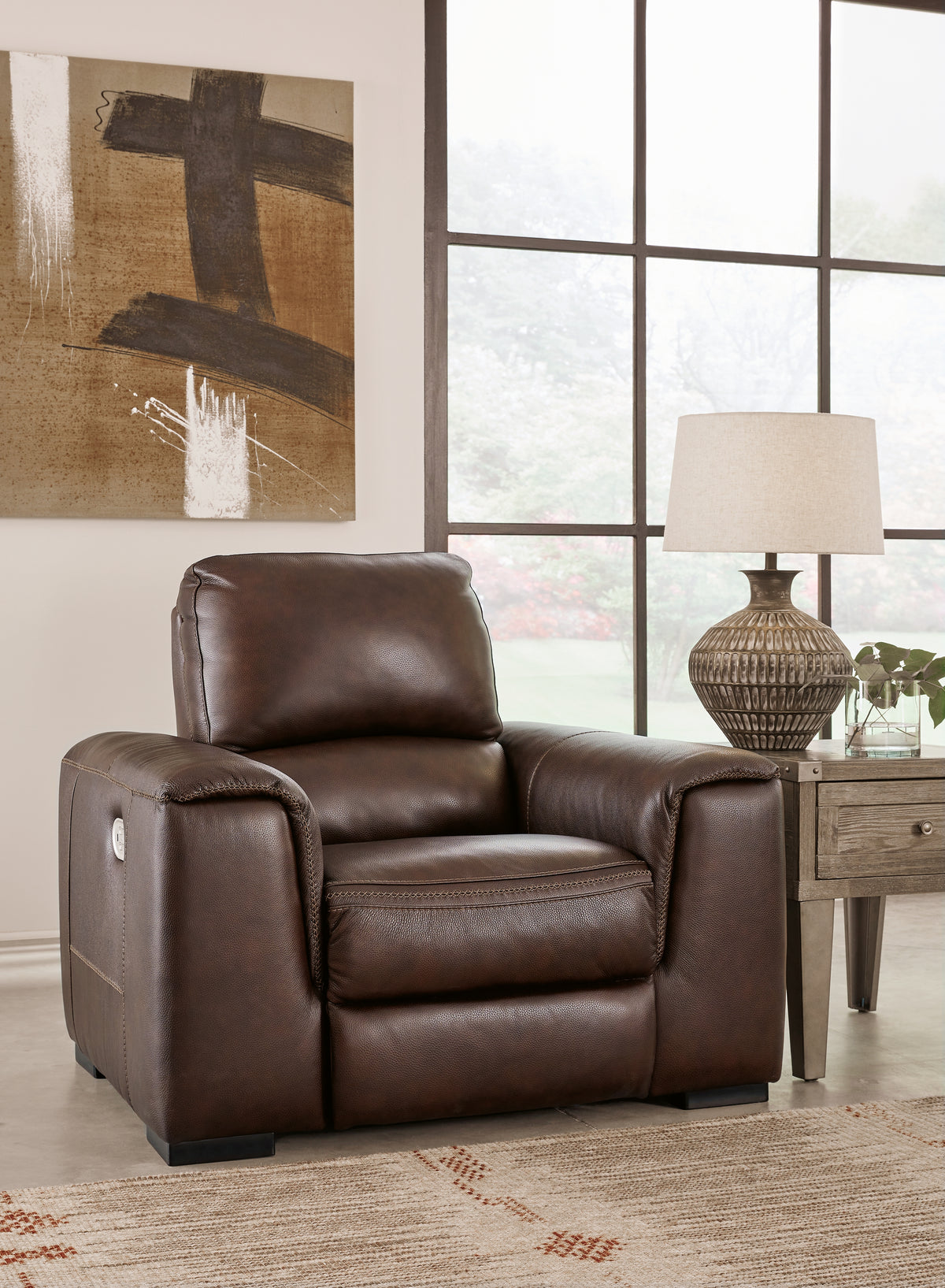 Diamond Furniture - Ashley Furniture - Alessandro Power Recliner - PWR Recliner/ADJ Headrest / Walnut - U2550213