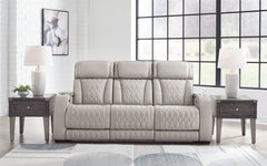 Diamond Furniture - Ashley Furniture - Boyington Power Reclining Sofa - PWR REC Sofa with ADJ Headrest / Gray - U2710515