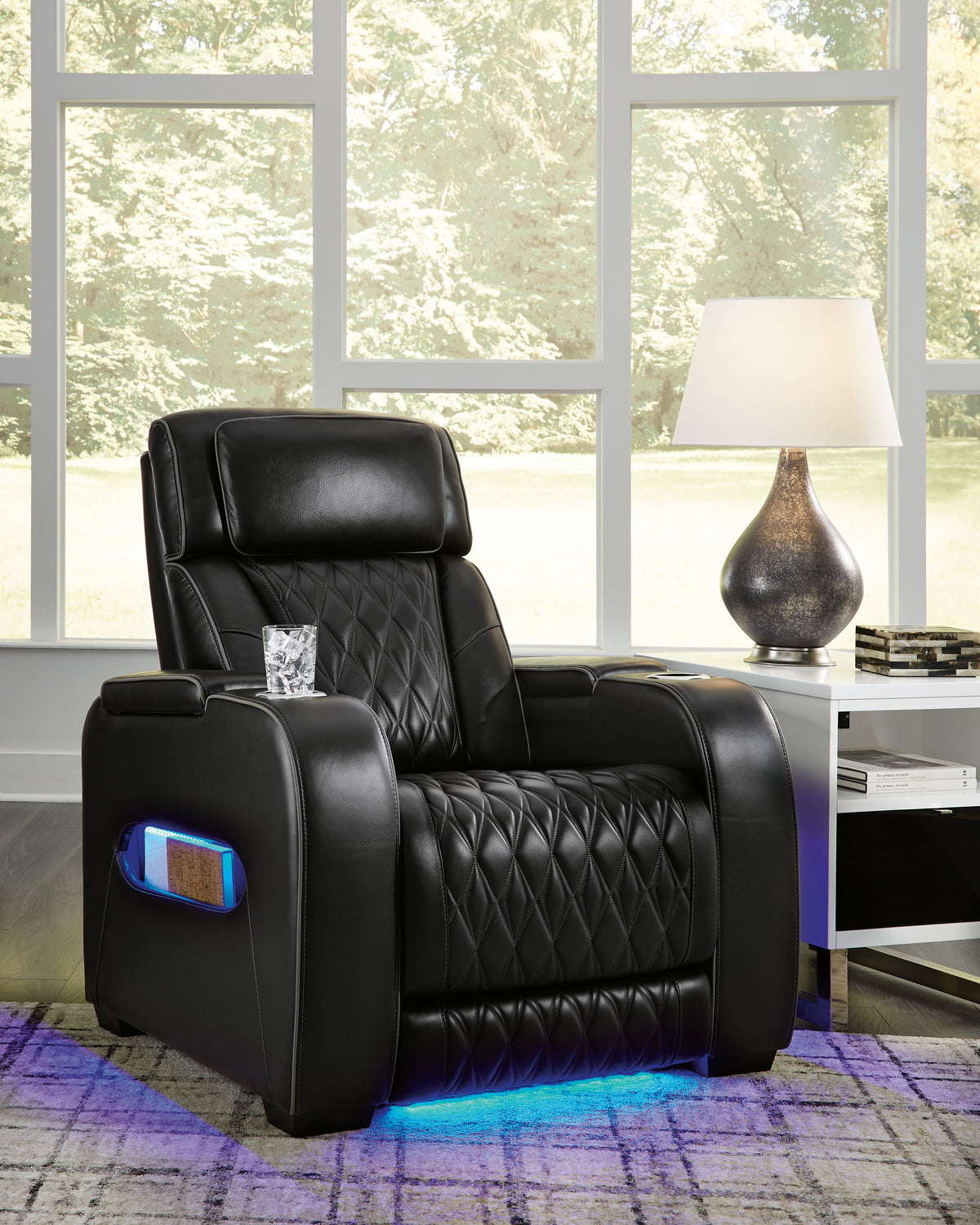 Diamond Furniture - Ashley Furniture - Boyington Living Room - PWR Recliner/ADJ Headrest / Gray - U2710513