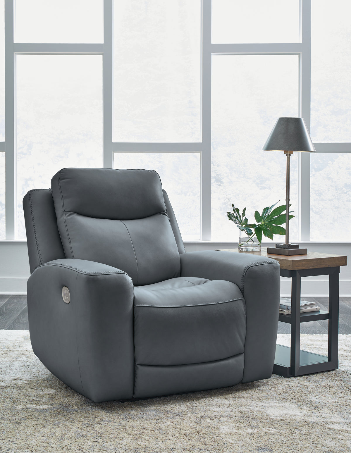 Diamond Furniture - Ashley Furniture - Mindanao Living Room - PWR REC Loveseat/CON/ADJ HDRST / Steel - U5950418