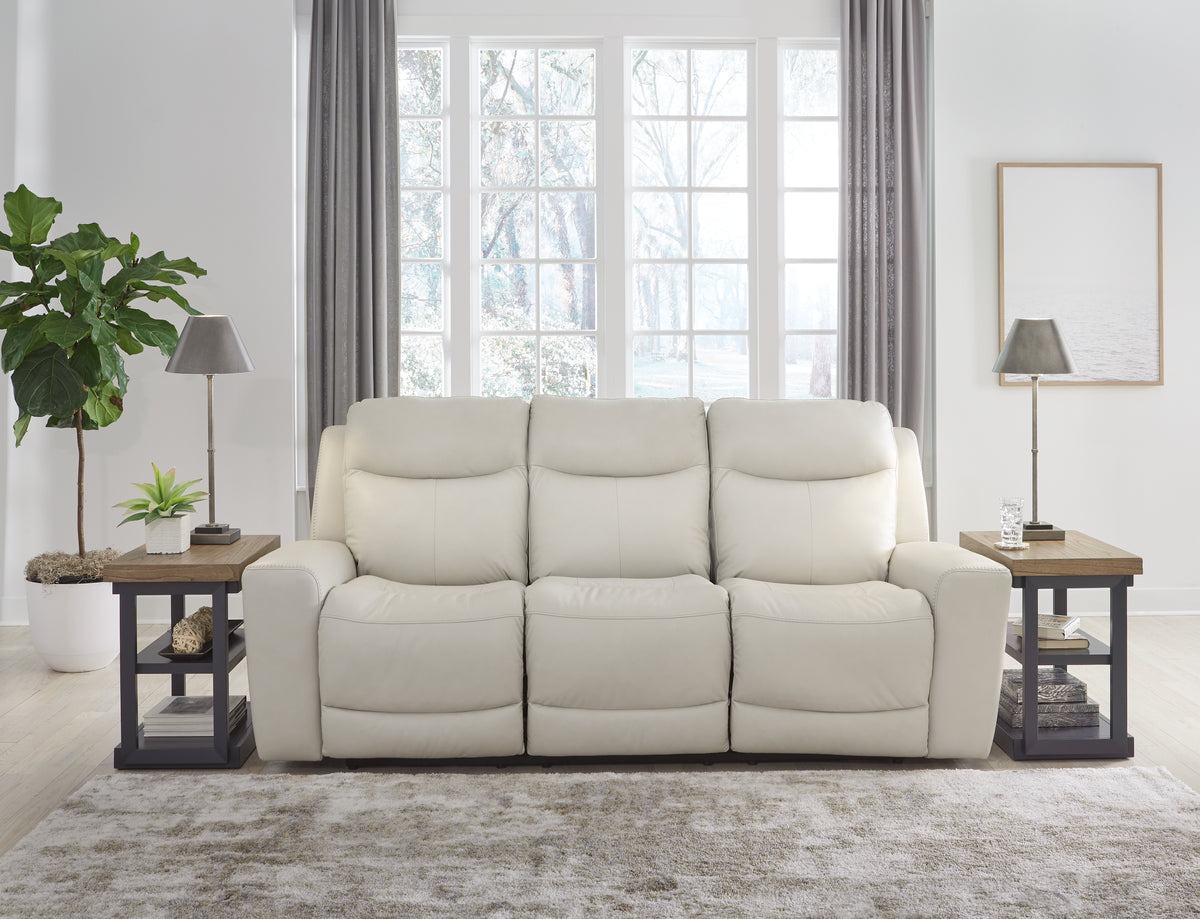 Diamond Furniture - Ashley Furniture - Mindanao Power Reclining Sofa - PWR REC Sofa with ADJ Headrest / Coconut - U5950515