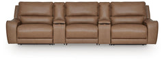 Diamond Furniture - Ashley Furniture - DeepWakes 5-Piece Reclining Sectional with Storage Consoles - 5-Piece Reclining Sectional with Storage Consoles - PCU62606S39
