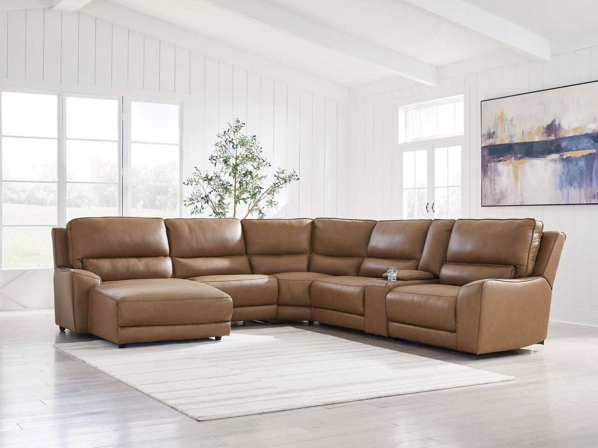 Diamond Furniture - Ashley Furniture - DeepWakes 6-Piece Power Reclining Sectional with Chaise - 6-Piece Power Reclining Sectional with Chaise - PCU62606S19