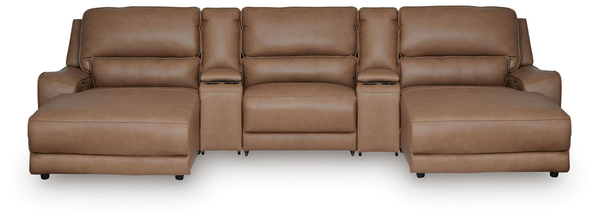 Diamond Furniture - Ashley Furniture - DeepWakes 5-Piece Power Reclining Sectional with Chaise - 5-Piece Power Reclining Sectional with Chaise - PCU62606S16