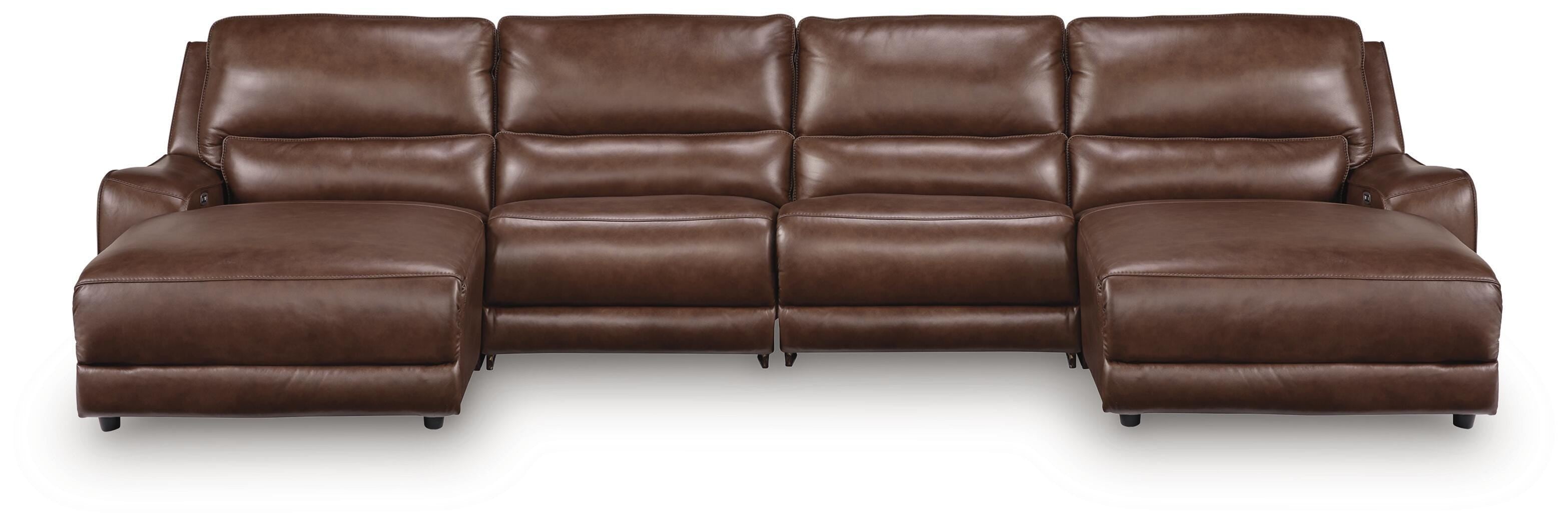 Diamond Furniture - Ashley Furniture - DeepWakes 4-Piece Reclining Sectional with Double Chaise - 4-Piece Reclining Sectional with Double Chaise - PCU62607S37