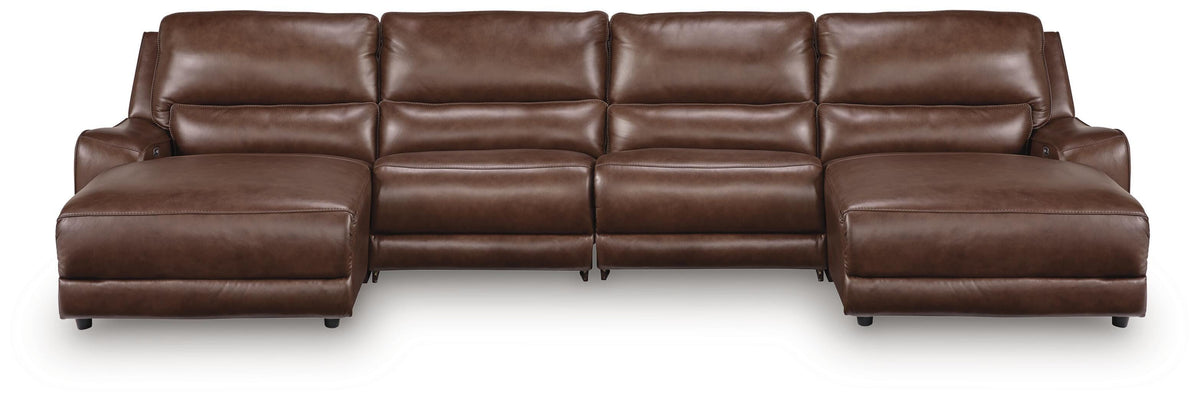 Diamond Furniture - Ashley Furniture - DeepWakes 4-Piece Reclining Sectional with Double Chaise - 4-Piece Reclining Sectional with Double Chaise - PCU62607S37