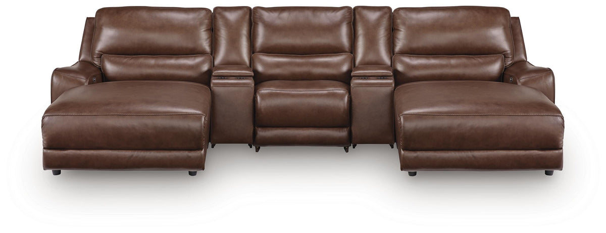 Diamond Furniture - Ashley Furniture - DeepWakes 5-Piece Reclining Sectional with Double Chaise and Storage Consoles - 5-Piece Reclining Sectional with Double Chaise and Storage Consoles - PCU62607S41