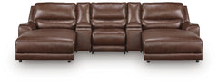DeepWakes 5-Piece Reclining Sectional with Double Chaise and Storage Consoles