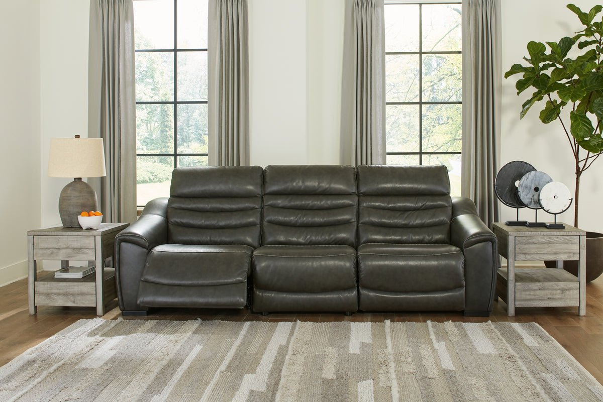 Diamond Furniture - Ashley Furniture - Center Line 3-Piece Power Reclining Sectional Sofa - 3-Piece Power Reclining Sectional Sofa / Dark Gray - U63404S5