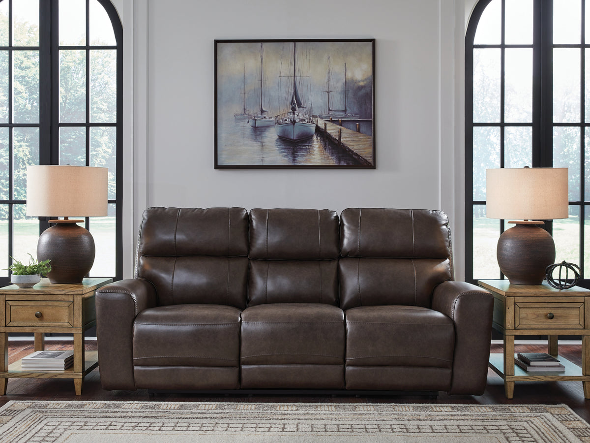 Diamond Furniture - Ashley Furniture - Crossplex Power Reclining Sofa - PWR REC Sofa with ADJ Headrest - PCU6450615