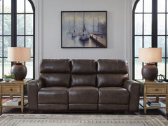 Diamond Furniture - Ashley Furniture - Crossplex Power Reclining Sofa - PWR REC Sofa with ADJ Headrest - PCU6450615