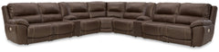 Diamond Furniture - Ashley Furniture - Dunleith 9-piece Power Reclining Sectional - 9-piece Power Reclining Sectional / Chocolate - U71604S10