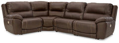 Diamond Furniture - Ashley Furniture - Dunleith 4-Piece Power Reclining Sectional - 4-Piece Power Reclining Sectional / Chocolate - U71604S6