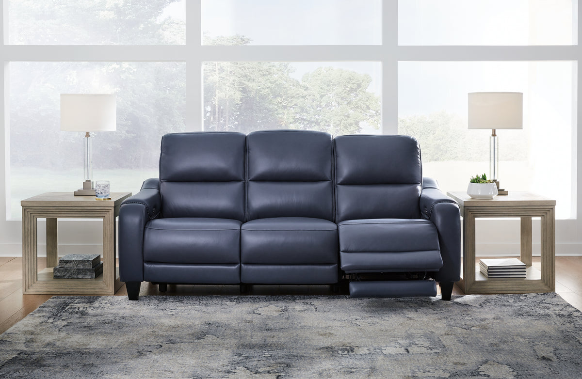 Diamond Furniture - Ashley Furniture - Mercomatic Living Room - PWR REC Sofa with ADJ Headrest / Ocean - U7531115