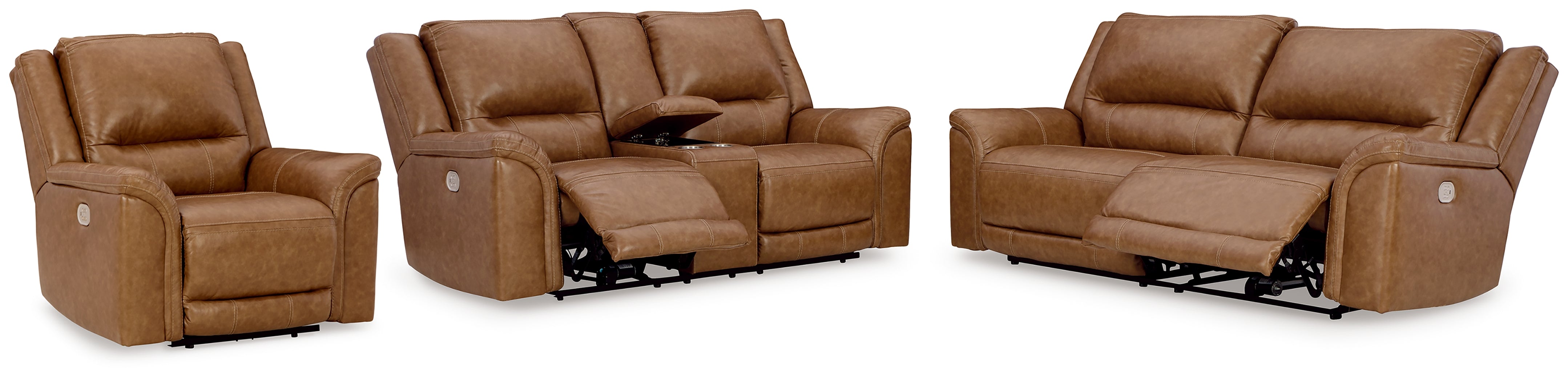 Diamond Furniture - Ashley Furniture - Trasimeno Power Reclining Sofa - Power Reclining Sofa, Loveseat and Recliner / Caramel - U82815U2