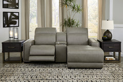 Diamond Furniture - Ashley Furniture - Correze 3-Piece Power Reclining Sectional with Chaise - 3-Piece Power Reclining Sectional with Chaise / Gray - U94202S11