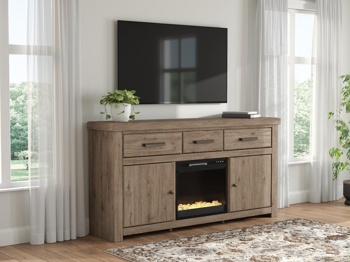 Diamond Furniture - Ashley Furniture - Garistyn 73" TV Stand with Electric Fireplace - 73" TV Stand with Electric Fireplace - W2844W4