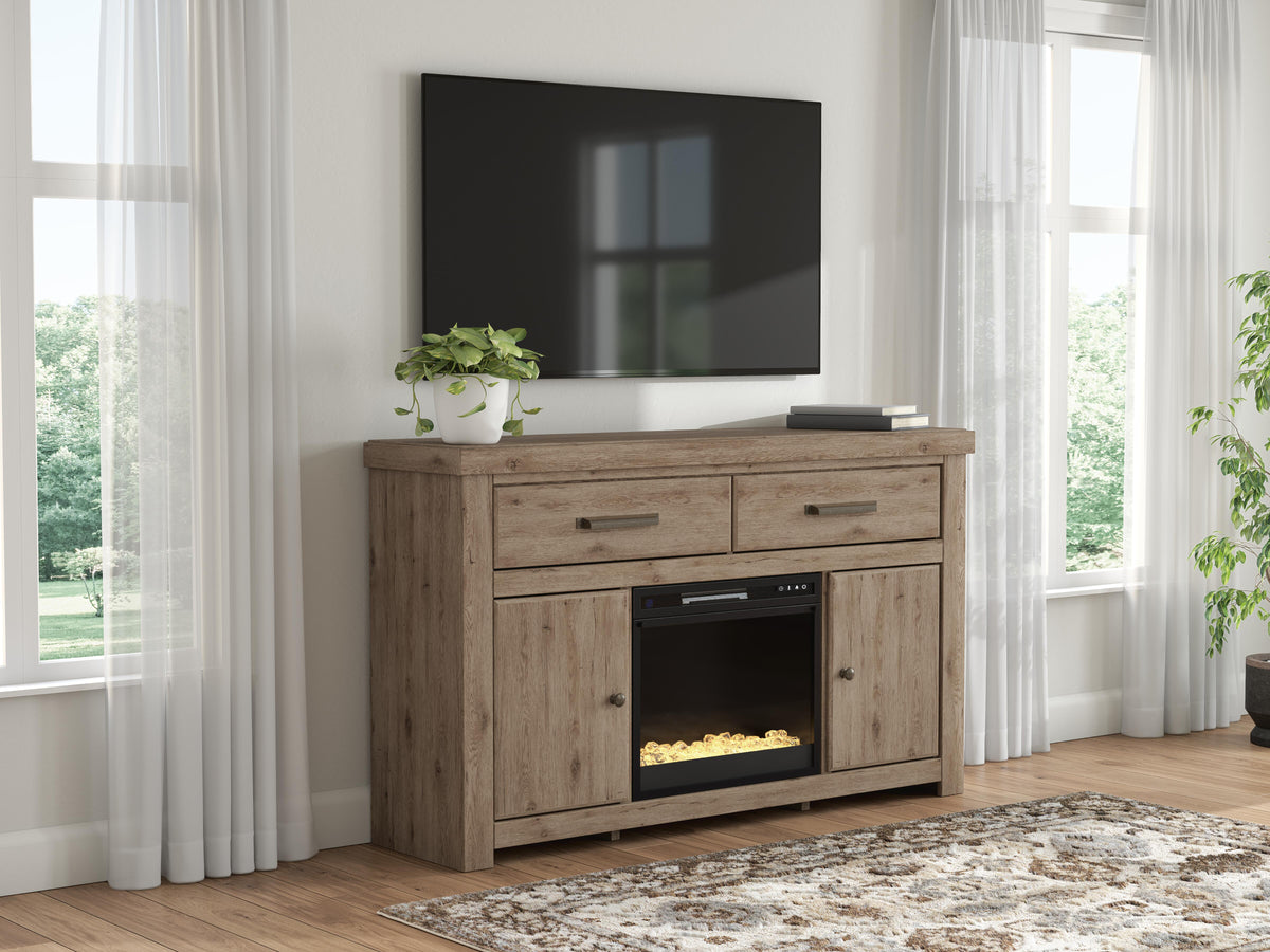 Diamond Furniture - Ashley Furniture - Garistyn 62" TV Stand with Electric Fireplace - 62" TV Stand with Electric Fireplace - W2844W5