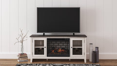 Diamond Furniture - Ashley Furniture - Dorrinson 60" TV Stand with Electric Fireplace - 60" TV Stand with Electric Fireplace / Two-tone - W287W3