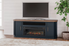 Diamond Furniture - Ashley Furniture - Landocken 83" TV Stand - 83" / Brown/Blue - W402-68