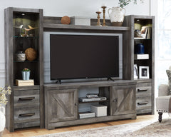 Diamond Furniture - Ashley Furniture - Wynnlow 4-Piece Entertainment Center - 4-Piece Entertainment Center / Gray - W440W2