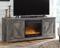 Diamond Furniture - Ashley Furniture - Wynnlow 63" TV Stand with Electric Fireplace - 63" TV Stand with Electric Fireplace / Gray - W440W4