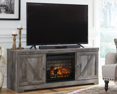 Diamond Furniture - Ashley Furniture - Wynnlow 63" TV Stand with Electric Fireplace - 63" TV Stand with Electric Fireplace / Gray - W440W9